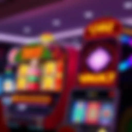 Colorful display of Brick House Bonanza and Take the Vault slot machines showing spinning reels and bright graphics.