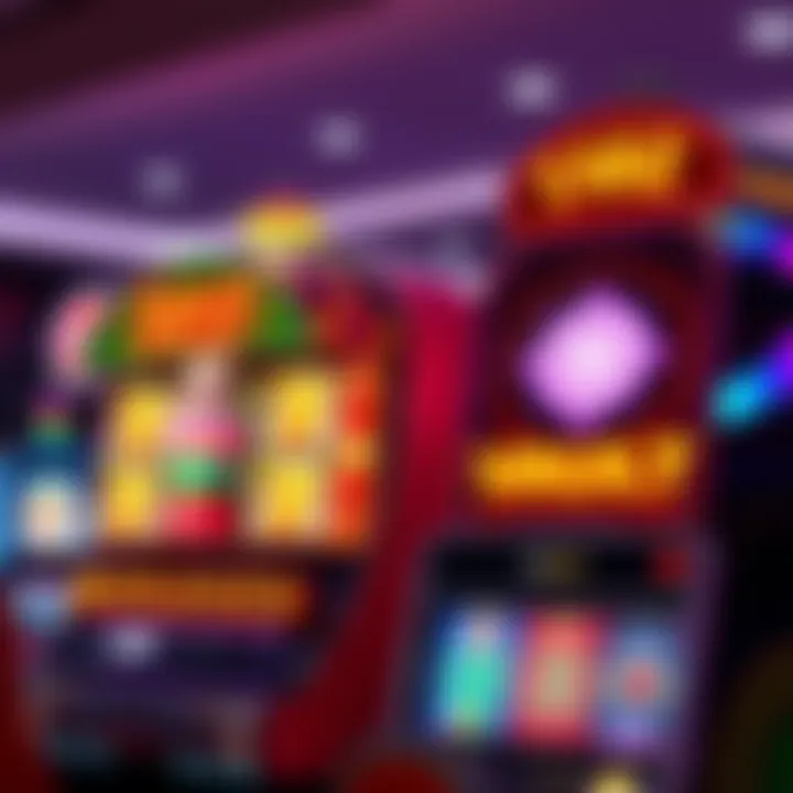 Colorful display of Brick House Bonanza and Take the Vault slot machines showing spinning reels and bright graphics.