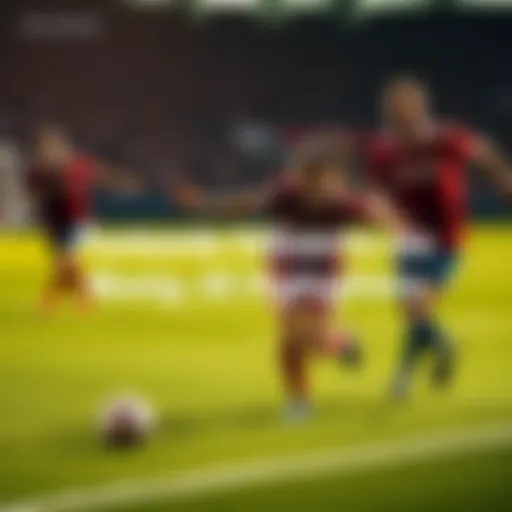 Players competing in an exciting soccer match on the field