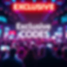 A visual representation of exclusive codes being offered to people, with a bright background and attention-catching design elements.