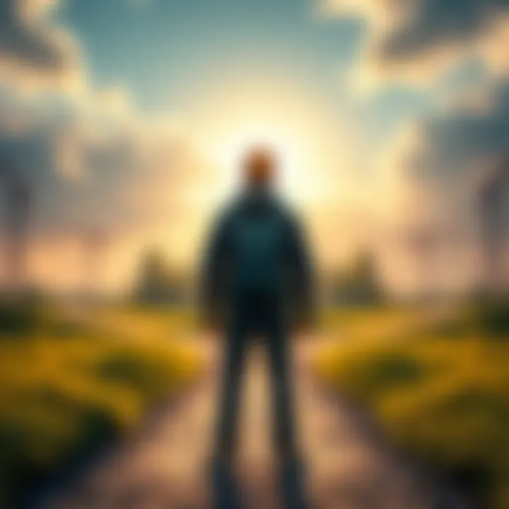 A person standing at a crossroads, contemplating different paths to take, symbolizing decision-making about trying new things.