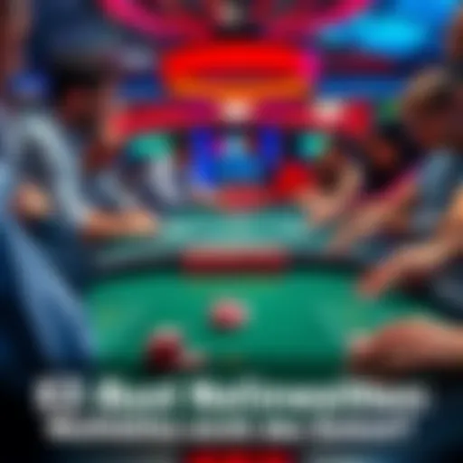 A close-up view of a blackjack table featuring the EZ-Bust side bet. Players are gathered around, focused on their cards while chips are placed on the side bet area.