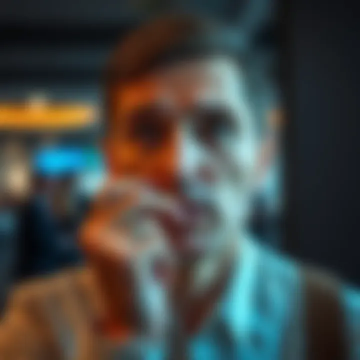 A person showing a thoughtful expression while saying Fahhh, indicating reflection and emotion in conversation.