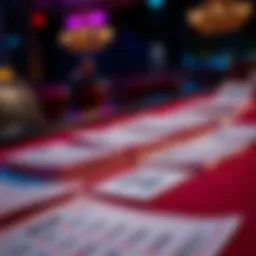 A close-up of fake betting slips arranged on a table, symbolizing a strategy to combat gambling addiction.