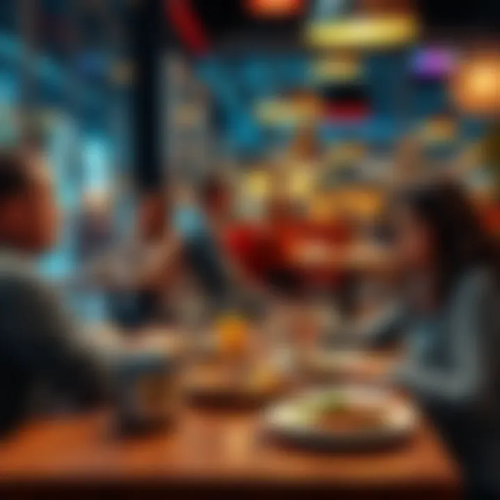 A family seated at a table in a restaurant, looking thoughtful as they discuss their meal choices.