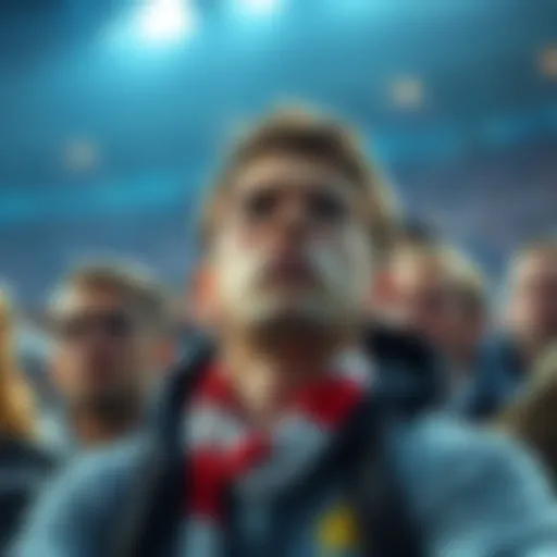 A soccer fan looks tense and anxious while watching the Argentina game, depicting the stress of sports excitement