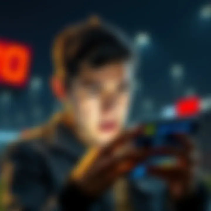 A person looks frustrated while checking betting results on a smartphone, indicating issues with FanDuel.