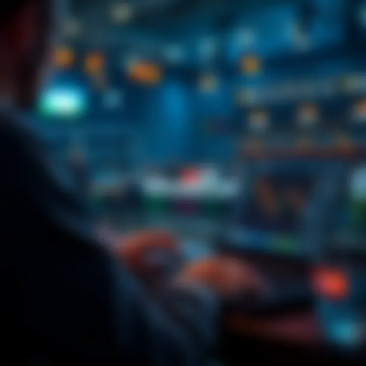 A person analyzing sports statistics on a laptop while placing a bet on FanDuel