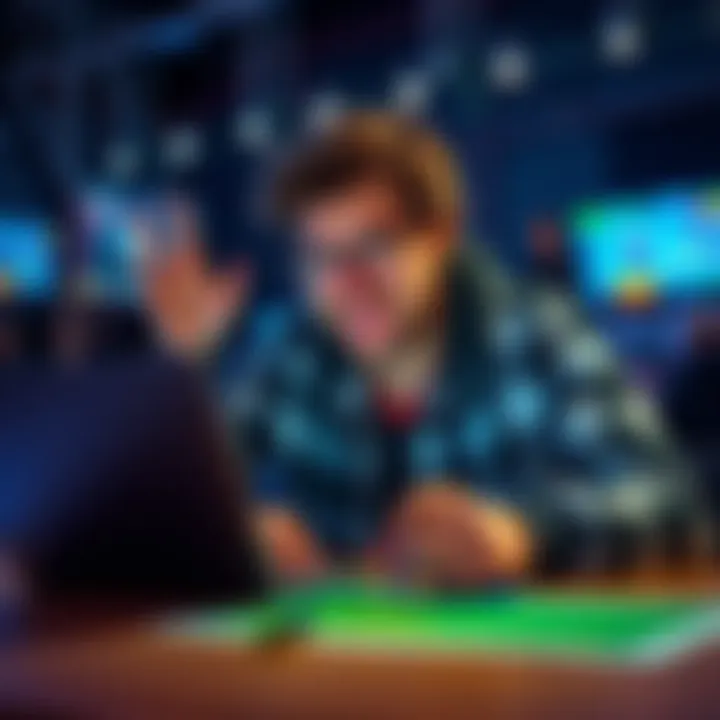 FanDuel Sportsbook Betting Tips A person analyzing sports betting odds on a laptop with excitement