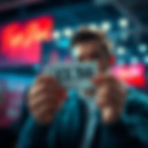 A person considering a lottery buyout offer while holding a lottery ticket.