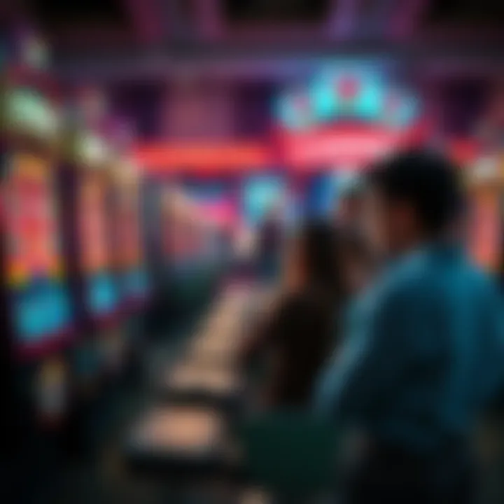 Disappointed players looking at empty slot machine screens at Fanduel Casino