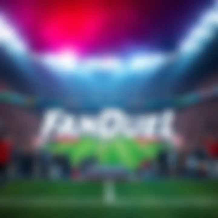 FanDuel logo on a football background FanDuel logo displayed on a football field with fans expressing their disappointment in the background