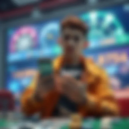 A concerned player holding a smartphone displaying Fanduel, looking frustrated over lost money in a gambling app