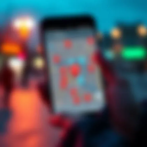 A smartphone displaying a location tracking map with Fanduel app open, showing user location
