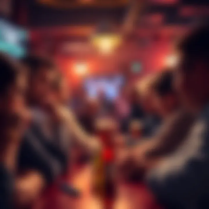 Disappointed players discussing Fanduel's controversial promotion at a crowded bar