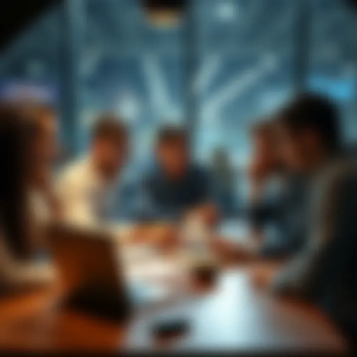 A group of people discussing taxes related to gambling winnings at a table, with a laptop and papers in front of them, showing concern and curiosity about tax rules.