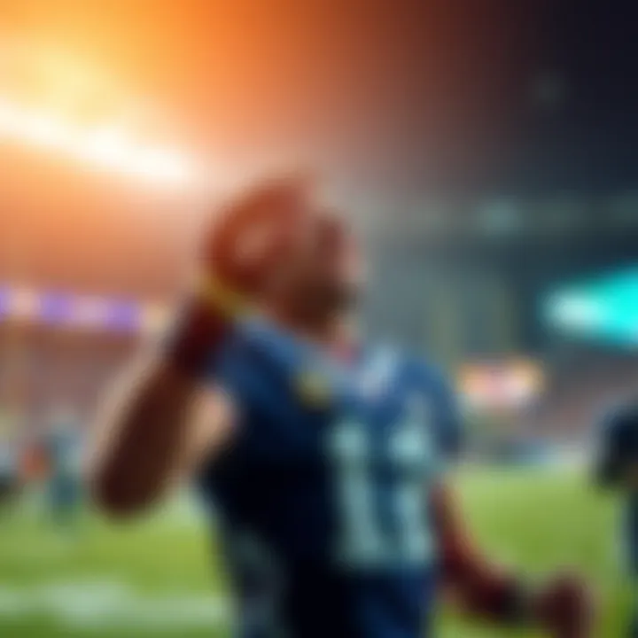 Celebration of a person winning a bonus on FanDuel after the first touchdown in a football game.