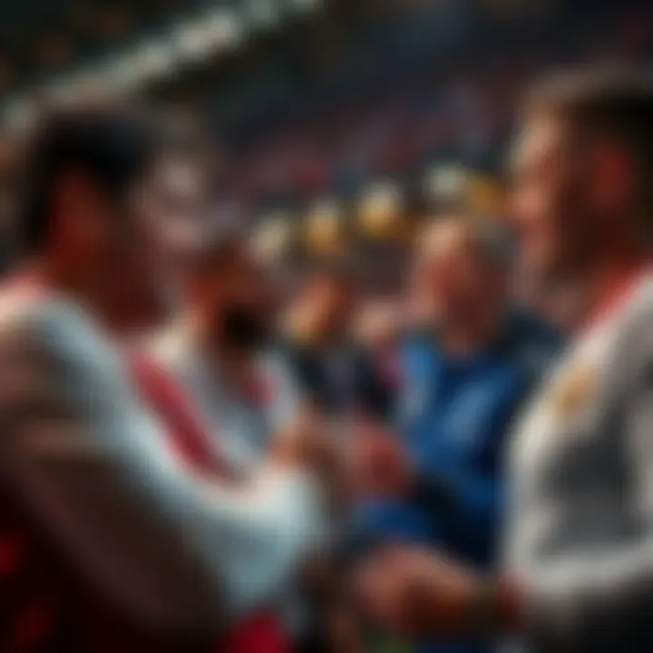 Manchester United and Real Madrid fans passionately discussing their betting options