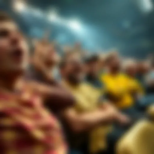 A group of football fans showing disappointment and frustration in the stands after a Dortmund game