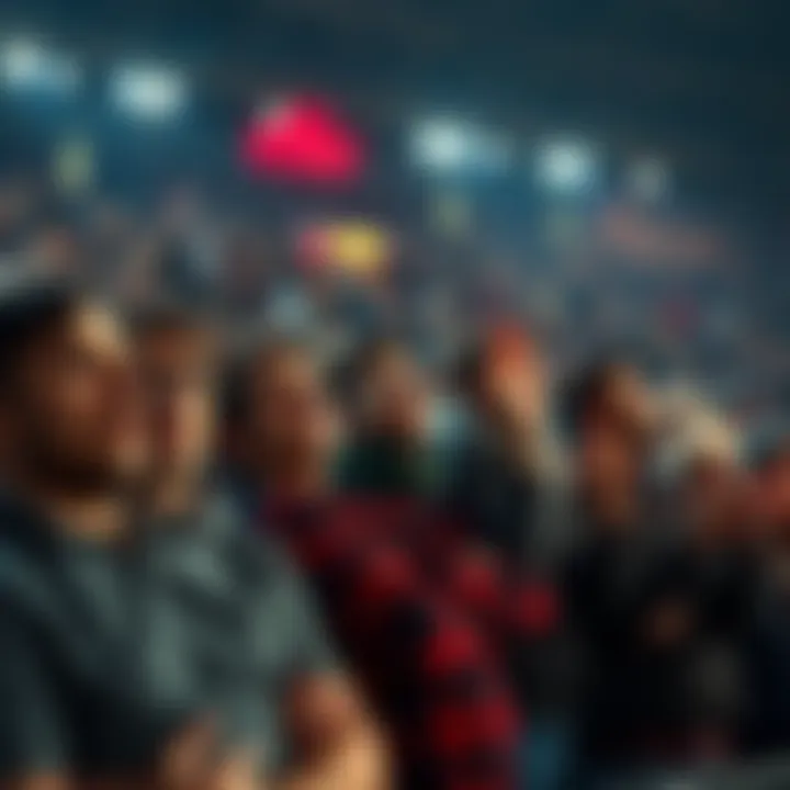 Emotional crowd of fans showing shock and disappointment after a last-minute defeat in a soccer match