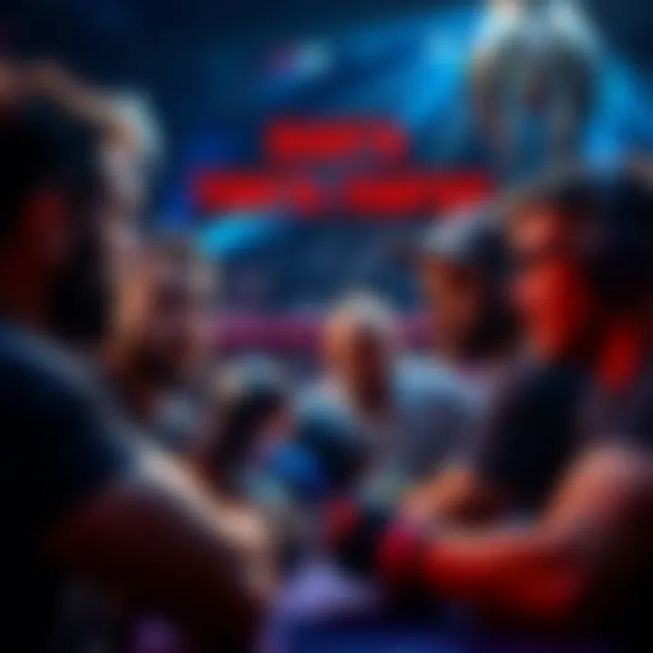 A group of people discussing and selecting their favorite athletes for a fantasy MMA tournament.