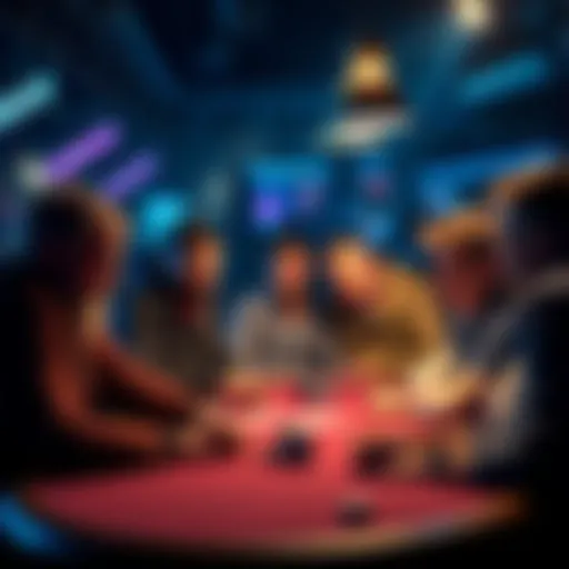 A group of people sharing opinions about their favorite poker pros at a table