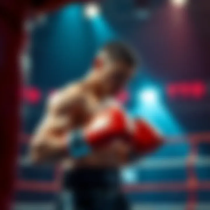 Figgy prepares for a boxing match, showing determination and focus in his stance.