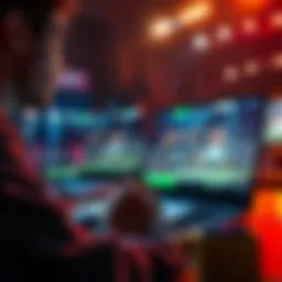 A person watching sports footage on a laptop, taking notes, focusing on fight analysis for betting strategy.