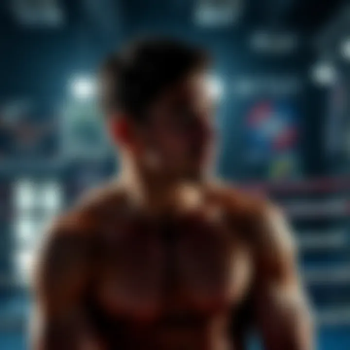 A fighter deep in thought, reflecting on personal life events that could affect their performance, surrounded by a gym setting.