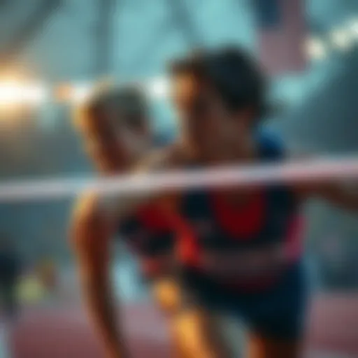 Two competitors nearing the finish line, showing determination and intensity in their expressions during the final moments of the race.