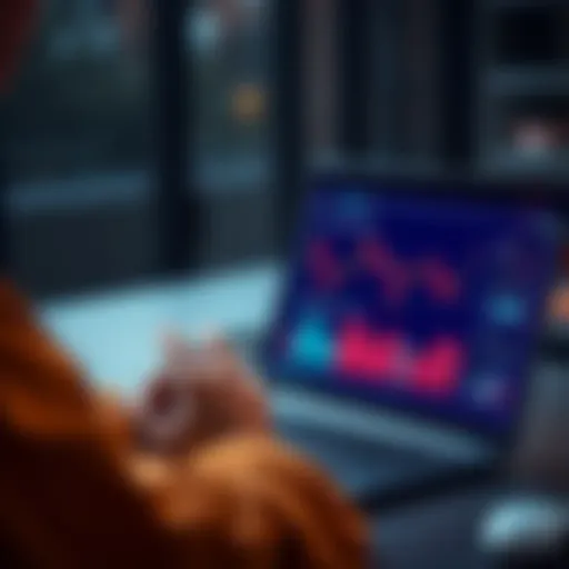 Person analyzing financial graphs and charts on a laptop to assess personal money strategies
