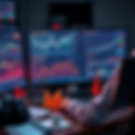 A person analyzing financial charts and graphs on a computer, surrounded by money and savings tools.