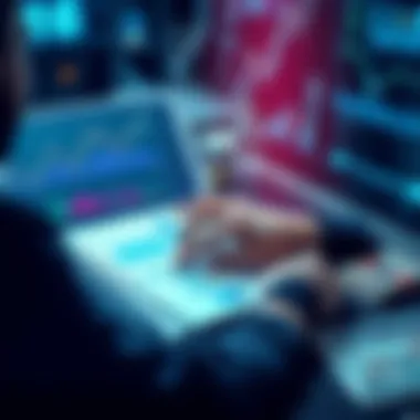 A person analyzing financial charts on a laptop with money and documents around them.