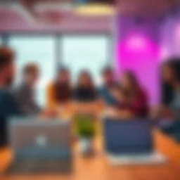 Financial Support for 20-Somethings A group of young adults discussing finances and planning for the future at a table with laptops and notebooks.