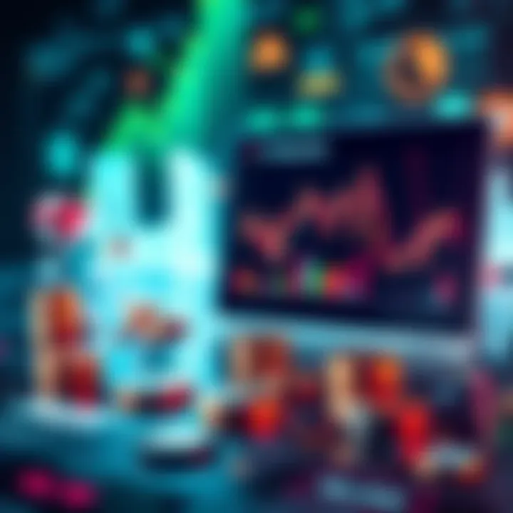 A graphic showing various financial icons like charts, coins, and banking symbols representing current trends in the finance sector.