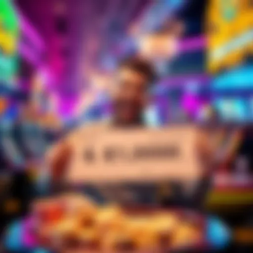 First Casino Winner Celebrates A joyful player holding a $1,000 check at a casino, celebrating their win with a big smile