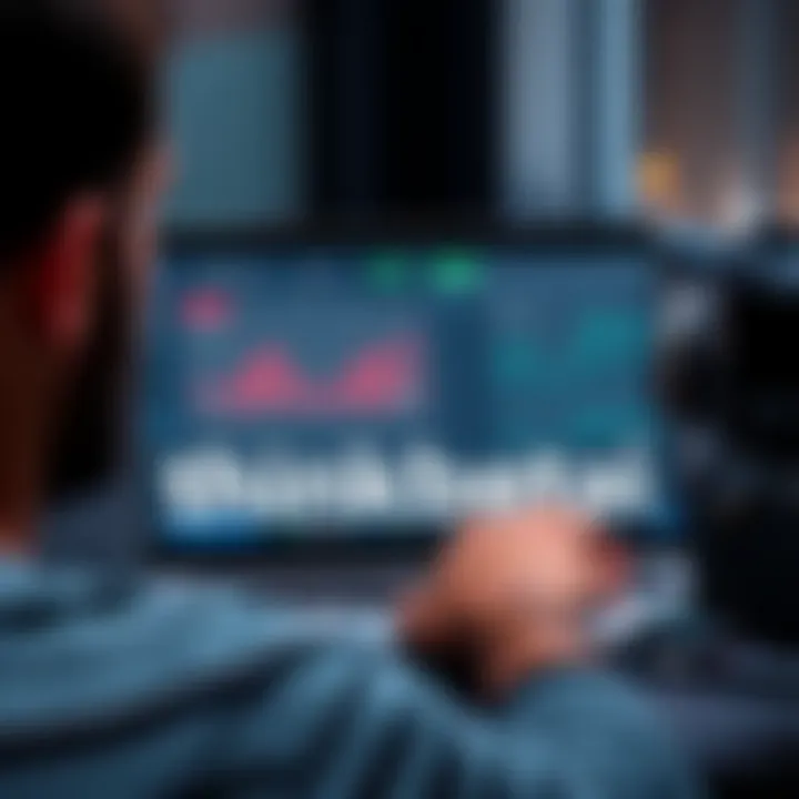 A person reviewing the thinkbetai platform on a laptop, showing charts and data analysis for betting tips.