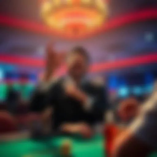 A player celebrating a poker win at MGM National Harbor after a successful game.