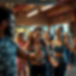 A group of diverse people exercising together, encouraging each other in a gym setting.