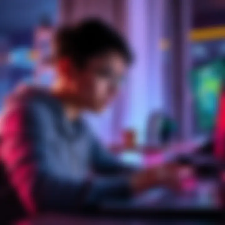 A person using a laptop looking frustrated due to location error while gaming