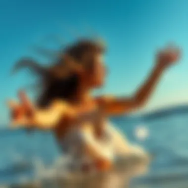 Flowing Lifestyle A person enjoying a carefree moment by the beach, capturing the essence of freedom and flexibility in their life.