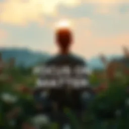 A person meditating in a serene environment, surrounded by nature to symbolize focus and simplicity.