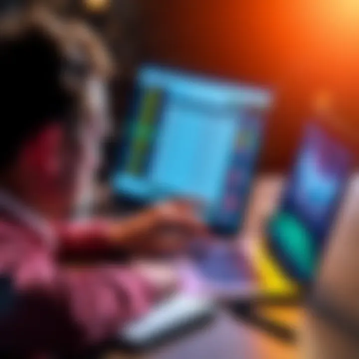 A person studying football odds and statistics on a laptop with a notebook and pen on the side