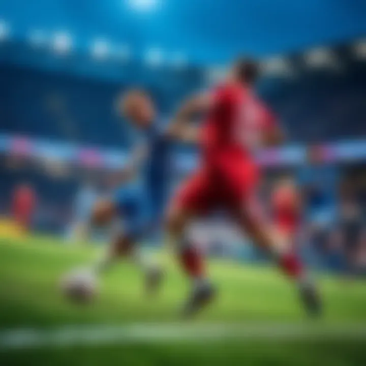 Two football teams playing, both scoring goals during the match.