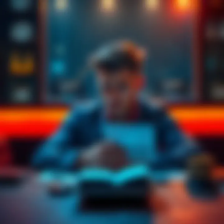 A person sitting at a table with a betting slip and cash in hand, looking thoughtful about whether to cash out or continue betting on football matches.