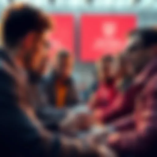 Football betting discussion A group of people discussing football betting strategies and tips