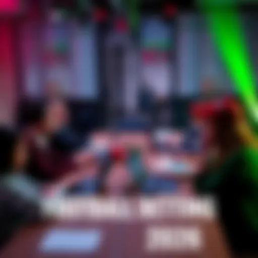 A group of people discussing football betting tips and strategies around a table with laptops and notes.