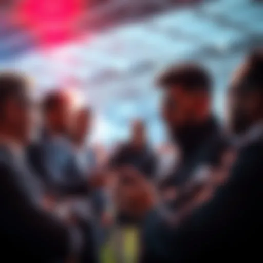 Football Betting Discussion Group of people discussing football betting tips and strategies