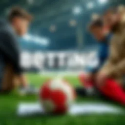 A group of people discussing football betting strategies and tips with a football and betting slips in front of them.