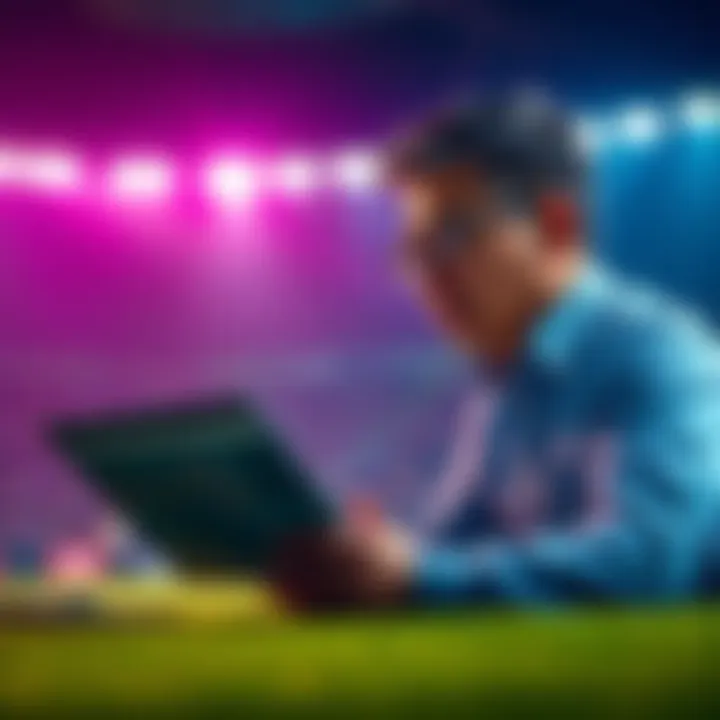 A person analyzing statistics and placing bets on Premier League football matches.